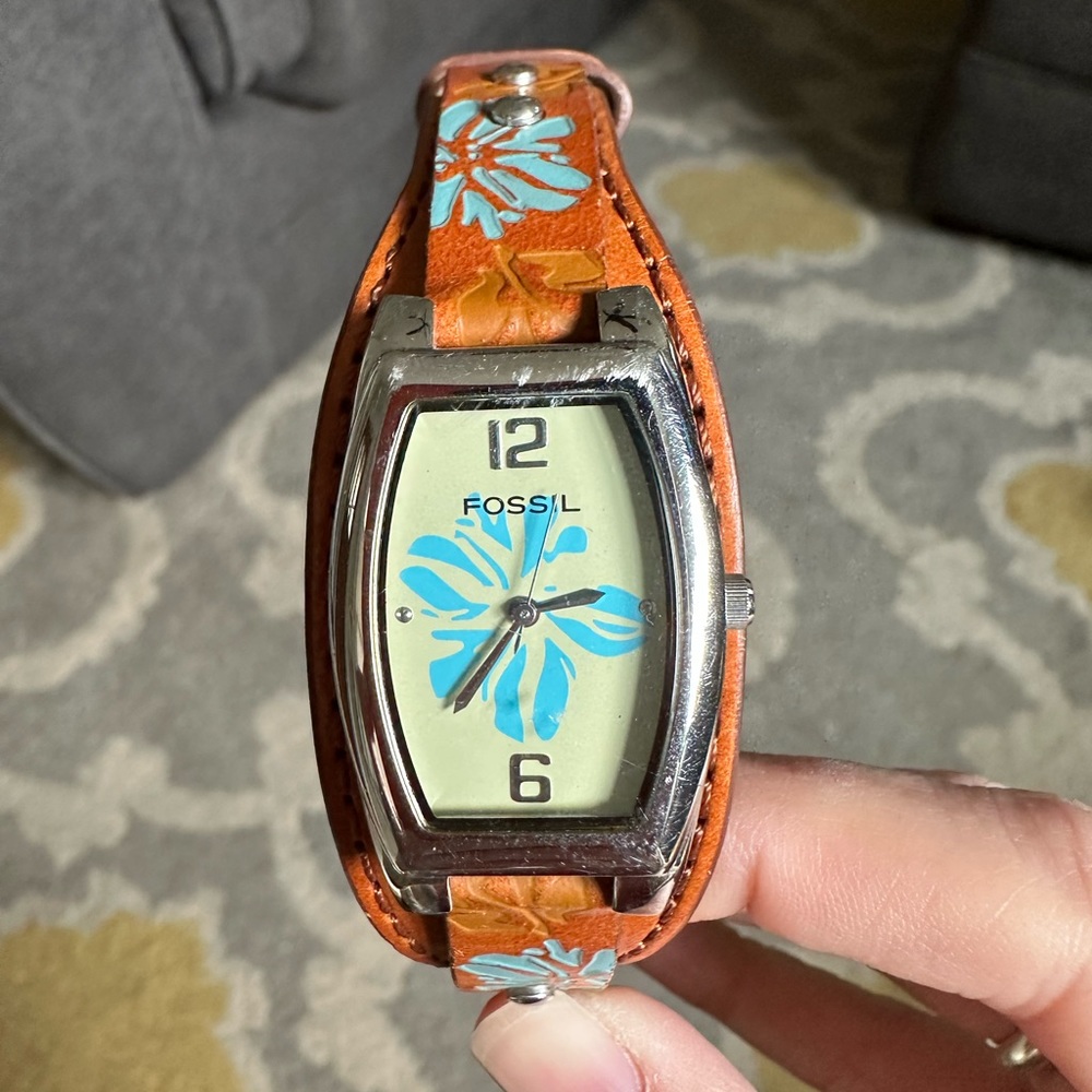 Leather tropical watch